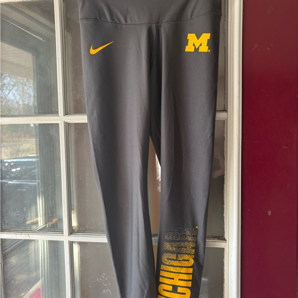 Nike  Gray Leggings with Michigan Logo